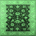 Square Oriental Emerald Green Industrial Rug, urb3113emgrn