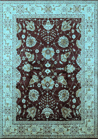 Oriental Light Blue Industrial Rug, urb3113lblu