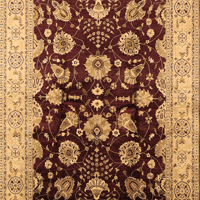 Machine Washable Oriental Brown Industrial Rug, wshurb3113brn