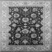 Square Machine Washable Oriental Gray Industrial Rug, wshurb3113gry