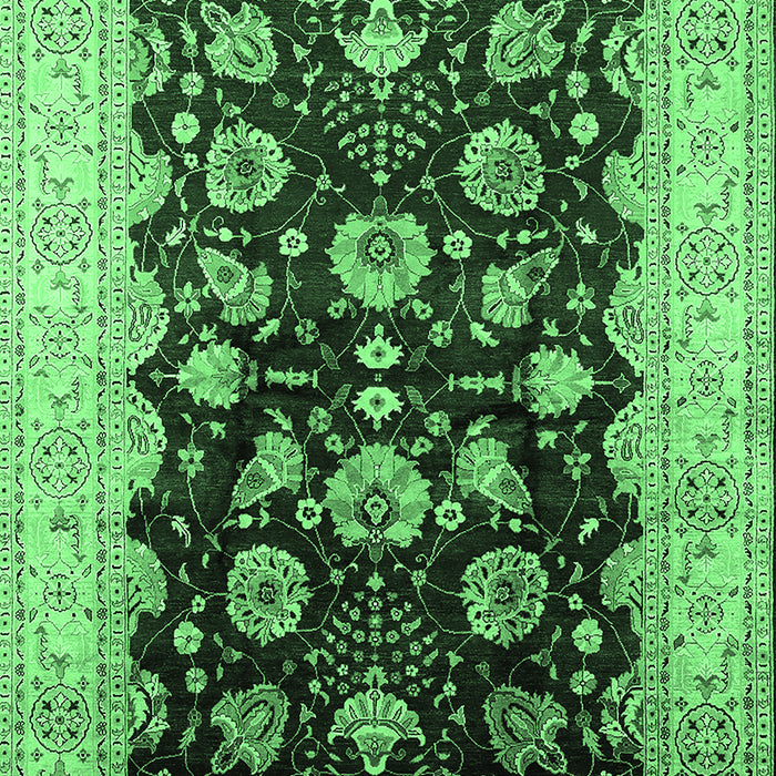 Machine Washable Oriental Emerald Green Industrial Area Rugs, wshurb3113emgrn