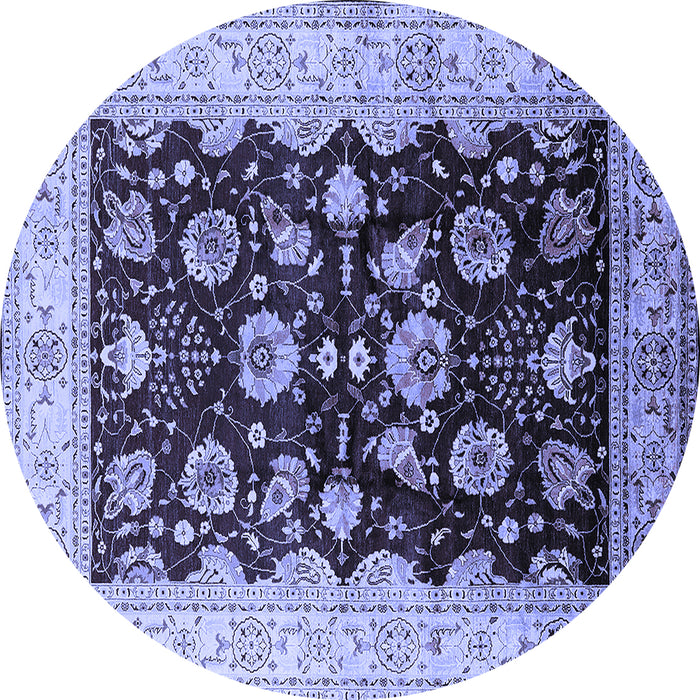 Round Oriental Blue Industrial Rug, urb3113blu