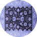 Round Oriental Blue Industrial Rug, urb3113blu