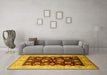 Machine Washable Oriental Yellow Industrial Rug in a Living Room, wshurb3113yw