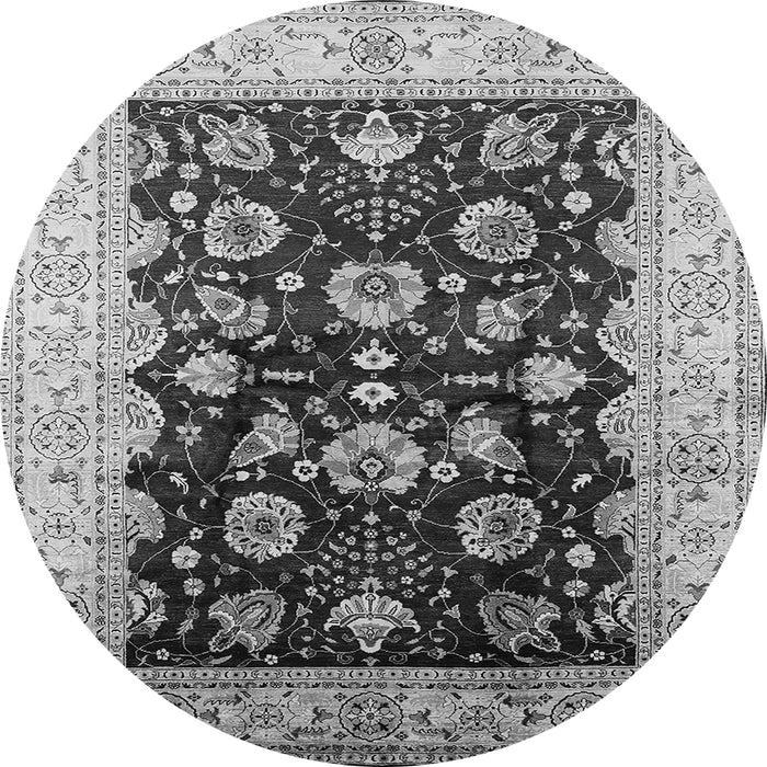 Round Oriental Gray Industrial Rug, urb3113gry