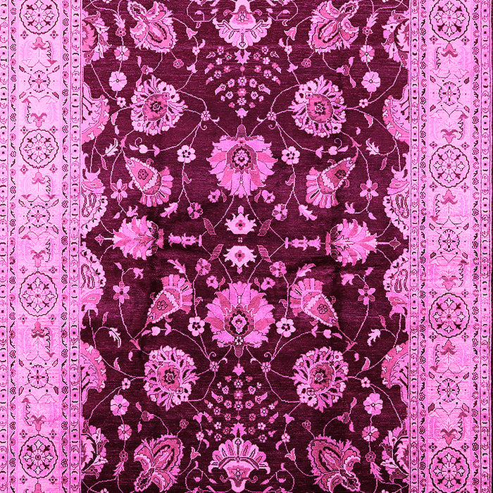 Machine Washable Oriental Pink Industrial Rug, wshurb3113pnk