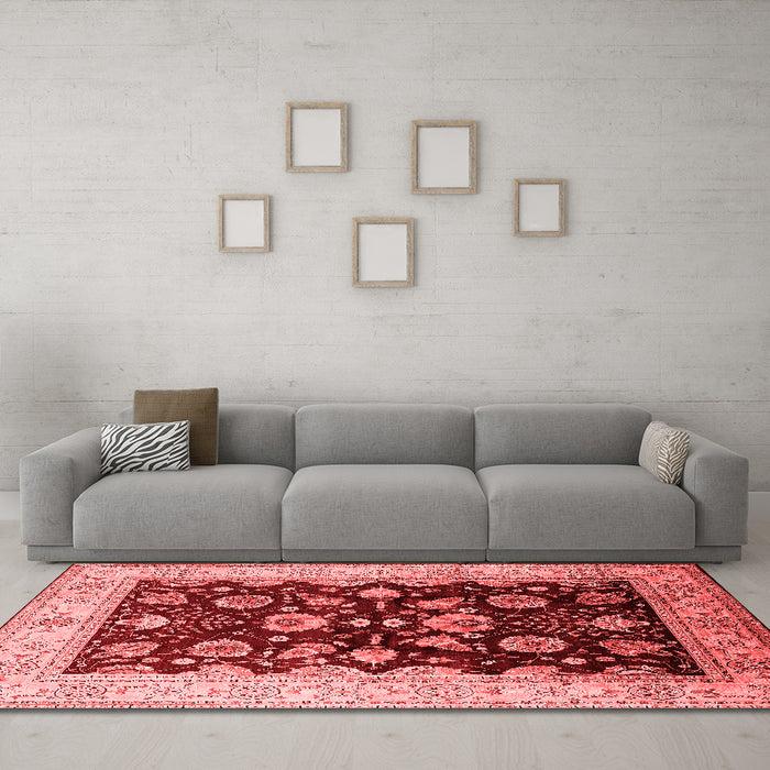 Industrial Red Washable Rugs