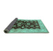 Sideview of Oriental Turquoise Industrial Rug, urb3113turq