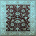 Square Oriental Light Blue Industrial Rug, urb3113lblu