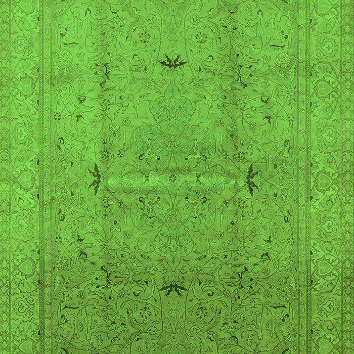 Machine Washable Oriental Green Industrial Area Rugs, wshurb3114grn