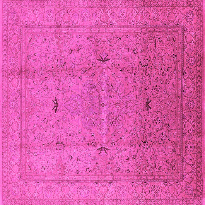 Square Machine Washable Oriental Pink Industrial Rug, wshurb3114pnk