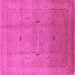 Square Oriental Pink Industrial Rug, urb3114pnk