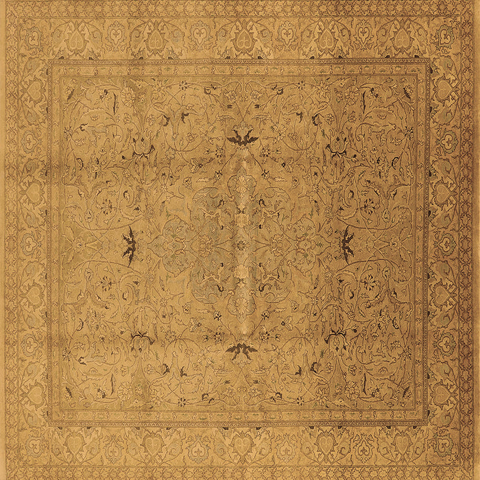 Square Machine Washable Oriental Brown Industrial Rug, wshurb3114brn