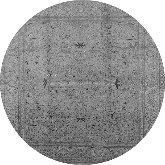 Round Oriental Gray Industrial Rug, urb3114gry