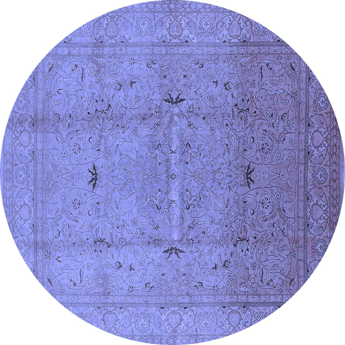 Round Oriental Blue Industrial Rug, urb3114blu