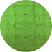 Round Oriental Green Industrial Rug, urb3114grn