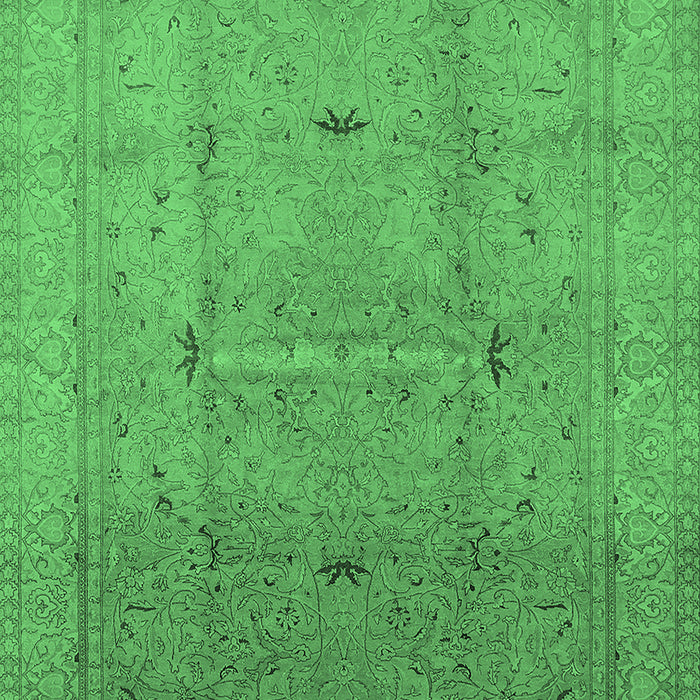 Machine Washable Oriental Emerald Green Industrial Area Rugs, wshurb3114emgrn