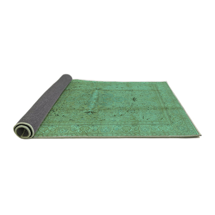Sideview of Oriental Turquoise Industrial Rug, urb3114turq
