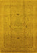 Machine Washable Oriental Yellow Industrial Rug, wshurb3114yw