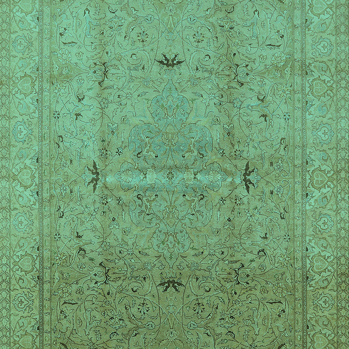 Machine Washable Oriental Turquoise Industrial Area Rugs, wshurb3114turq