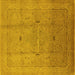 Square Oriental Yellow Industrial Rug, urb3114yw