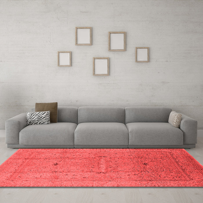 Industrial Red Washable Rugs