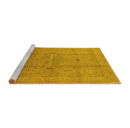 Sideview of Machine Washable Oriental Yellow Industrial Rug, wshurb3114yw