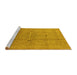 Sideview of Machine Washable Oriental Yellow Industrial Rug, wshurb3114yw