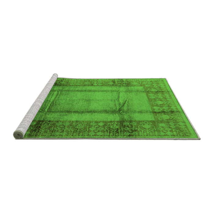 Sideview of Machine Washable Oriental Green Industrial Area Rugs, wshurb3115grn