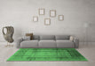 Machine Washable Oriental Emerald Green Industrial Area Rugs in a Living Room,, wshurb3115emgrn