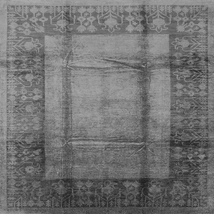 Square Machine Washable Oriental Gray Industrial Rug, wshurb3115gry