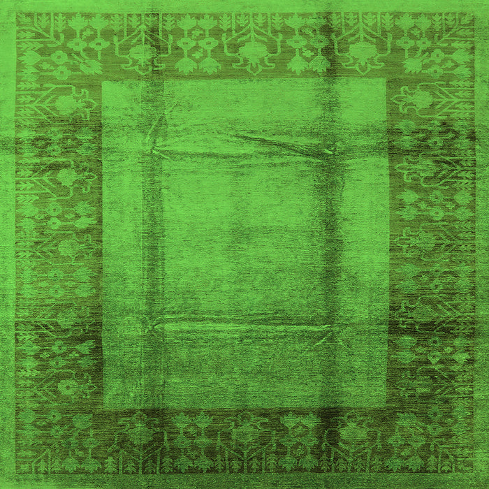 Square Oriental Green Industrial Rug, urb3115grn