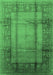 Machine Washable Oriental Emerald Green Industrial Area Rugs, wshurb3115emgrn