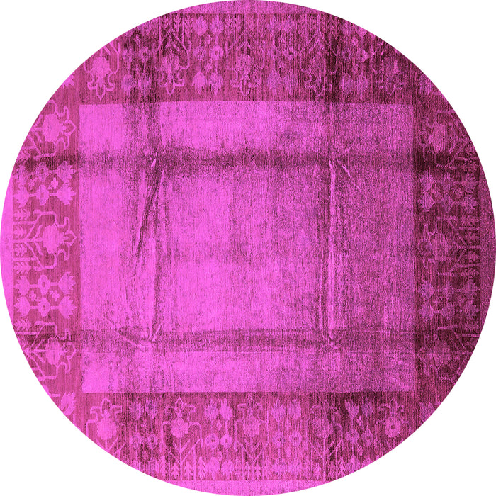 Round Oriental Pink Industrial Rug, urb3115pnk