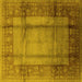 Square Machine Washable Oriental Yellow Industrial Rug, wshurb3115yw