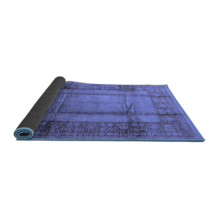Sideview of Oriental Blue Industrial Rug, urb3115blu