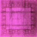 Square Machine Washable Oriental Pink Industrial Rug, wshurb3115pnk