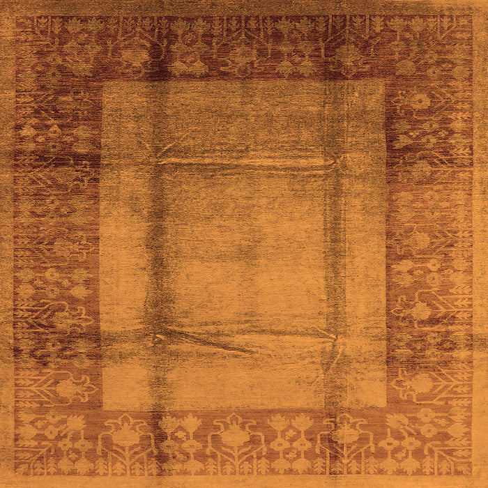 Square Oriental Orange Industrial Rug, urb3115org