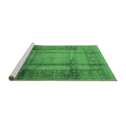 Sideview of Machine Washable Oriental Emerald Green Industrial Area Rugs, wshurb3115emgrn