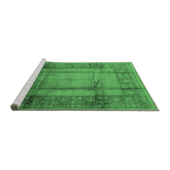 Sideview of Machine Washable Oriental Emerald Green Industrial Area Rugs, wshurb3115emgrn