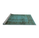 Sideview of Machine Washable Oriental Light Blue Industrial Rug, wshurb3115lblu