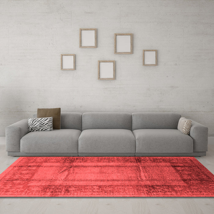Industrial Red Washable Rugs