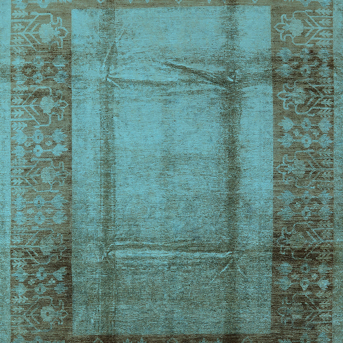 Machine Washable Oriental Light Blue Industrial Rug, wshurb3115lblu