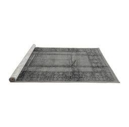 Sideview of Machine Washable Oriental Gray Industrial Rug, wshurb3115gry
