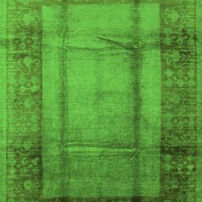 Machine Washable Oriental Green Industrial Area Rugs, wshurb3115grn