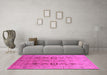 Machine Washable Oriental Pink Industrial Rug in a Living Room, wshurb3116pnk