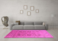 Machine Washable Oriental Pink Industrial Rug, wshurb3116pnk