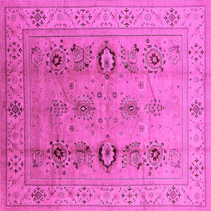 Square Machine Washable Oriental Pink Industrial Rug, wshurb3116pnk