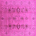 Square Machine Washable Oriental Pink Industrial Rug, wshurb3116pnk