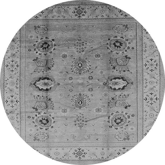 Round Oriental Gray Industrial Rug, urb3116gry